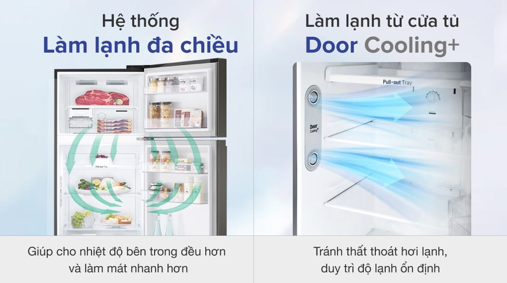 chức năng làm mát cửa ở bên cạnh có thể bảo quản thực phẩm được giữ tươi ngon.